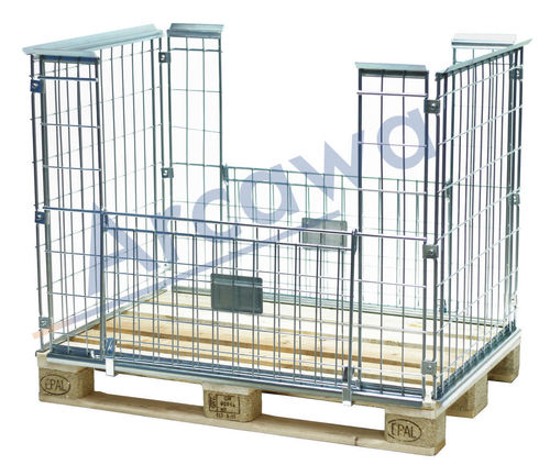 1220x820xH870 Pallet Cage with 2 opening flaps 1200er side